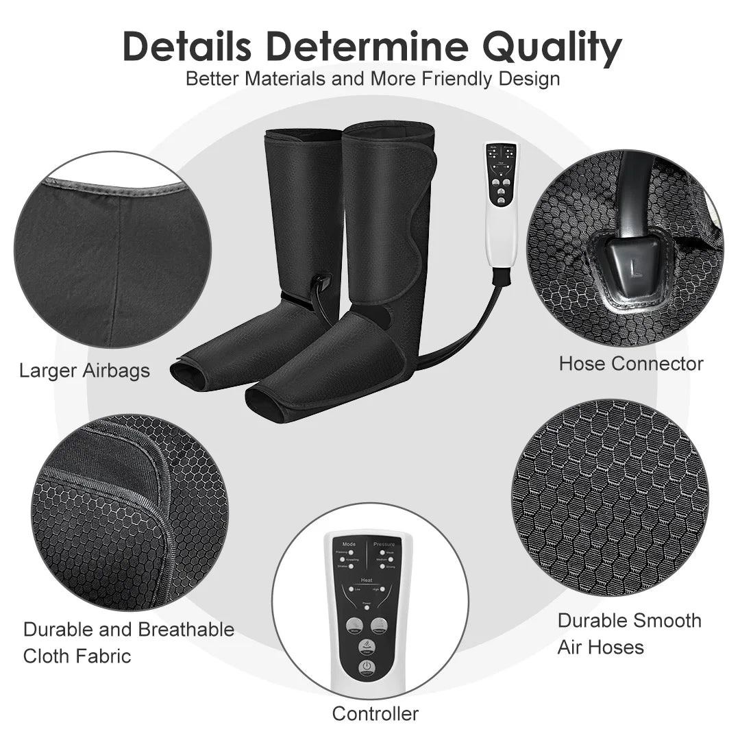 SEJOY Leg Air Compression Massager With Foot Heat Therapy