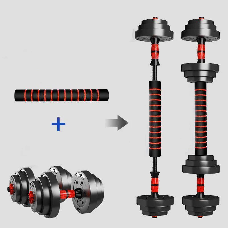 Adjustable Dumbbell To Barbell Set For Home Gym Fitness Workout