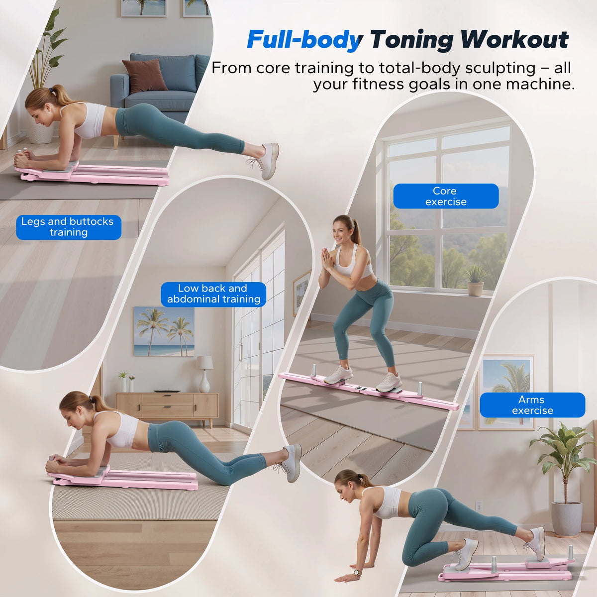 MERACH Multifunctional Pilates Board Detachable Ab Trainer