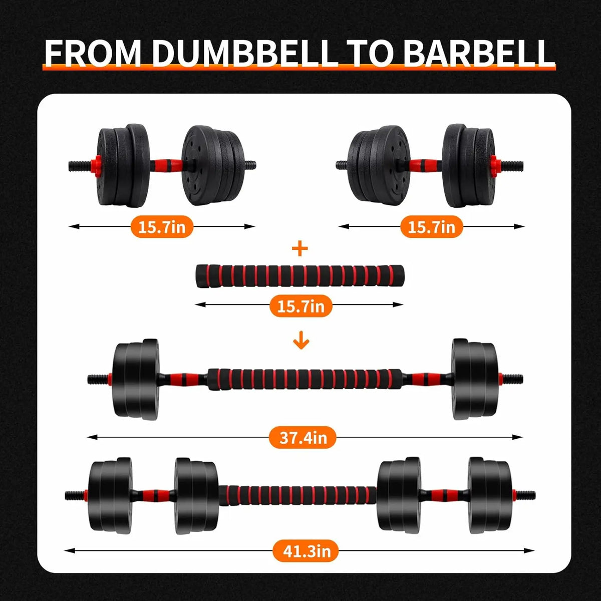 Adjustable Dumbbell To Barbell Set For Home Gym Fitness Workout
