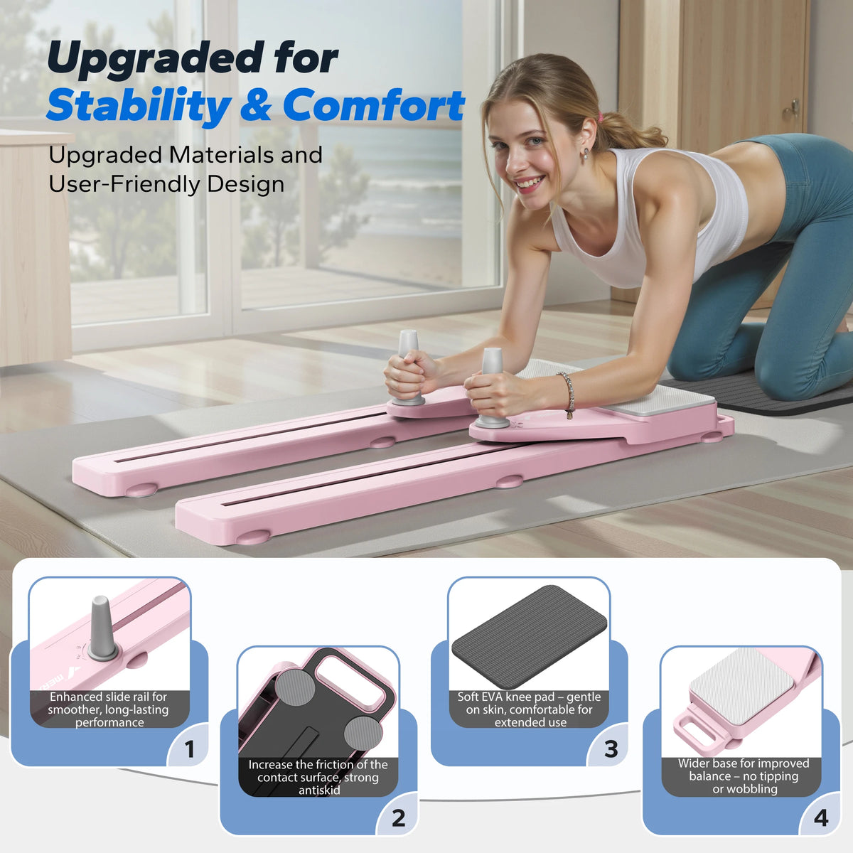 MERACH Multifunctional Pilates Board Detachable Ab Trainer