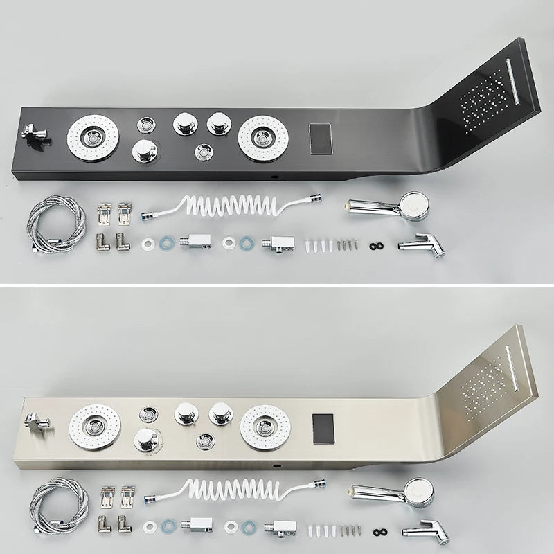 Rozin Led Shower Panel With Waterfall Flow And Massage Sprayer