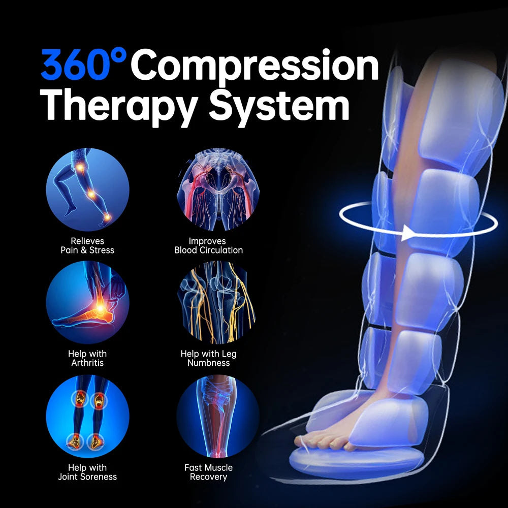 Heyelax Cordless Leg Compression Massager For Circulation And Pain Relief