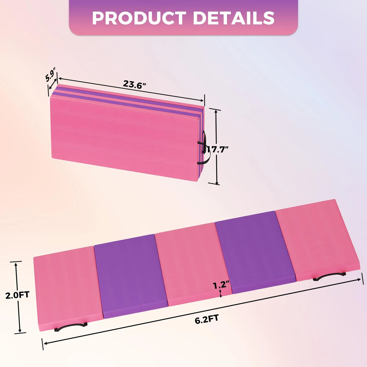 HiMiss Foldable Gymnastics Mat For Exercise And Yoga Training