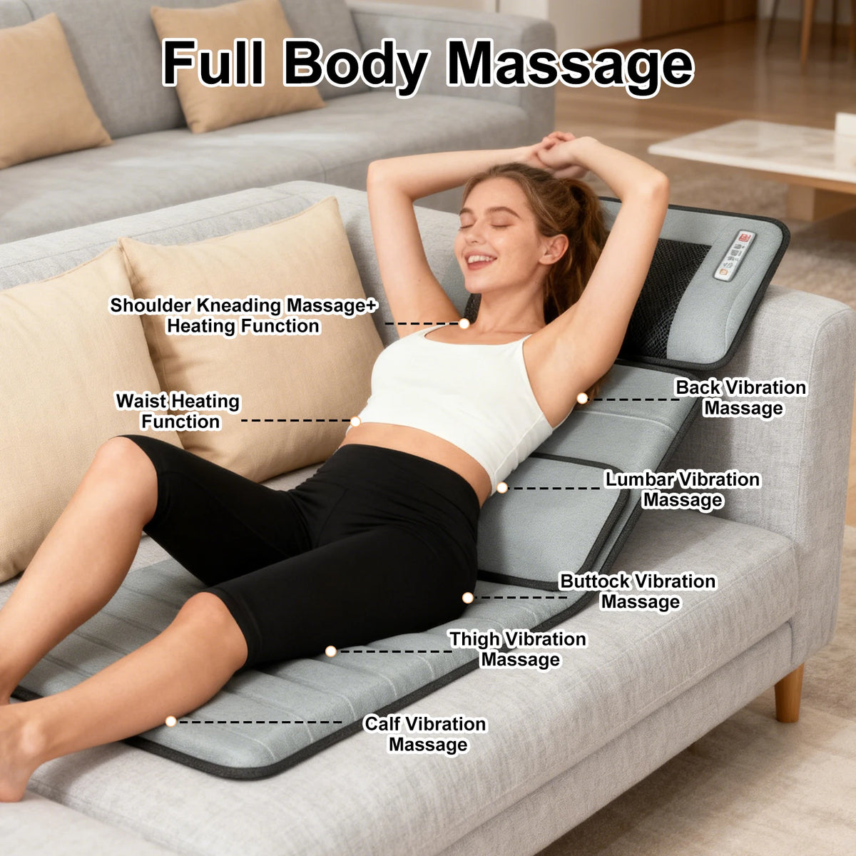 Heating Massage Mattress For Full Body Relief And Lumbar Support