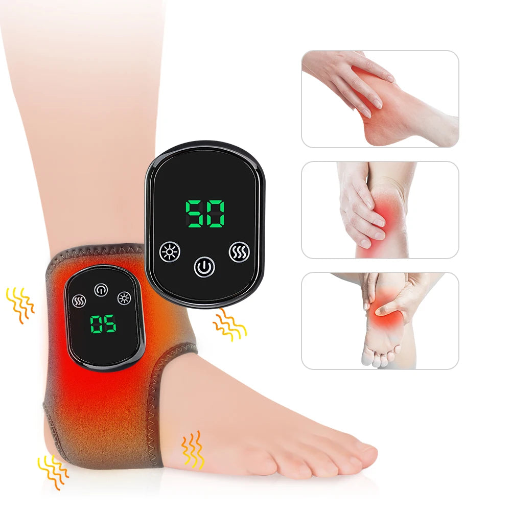 Hailicare Cordless Electric Foot Ankle Massager with Heat and Vibration