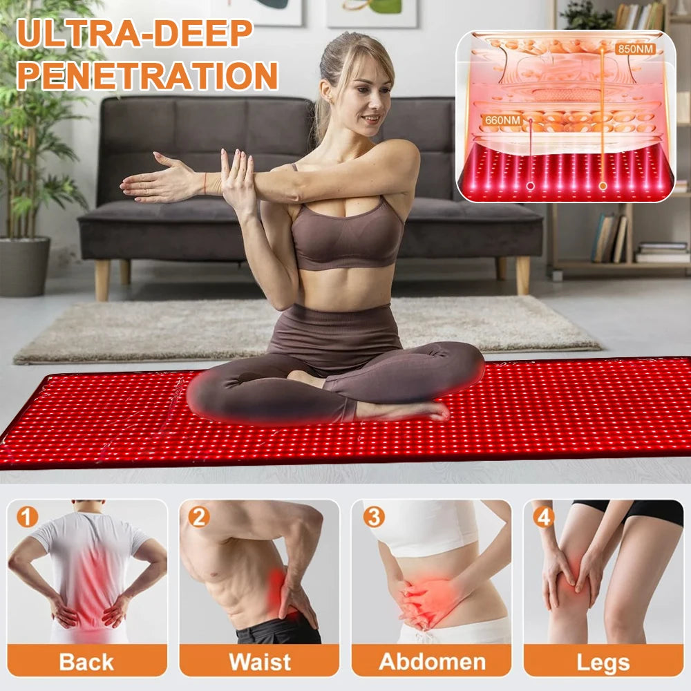 Full Body Red Light Therapy Mat With Near Infrared Support