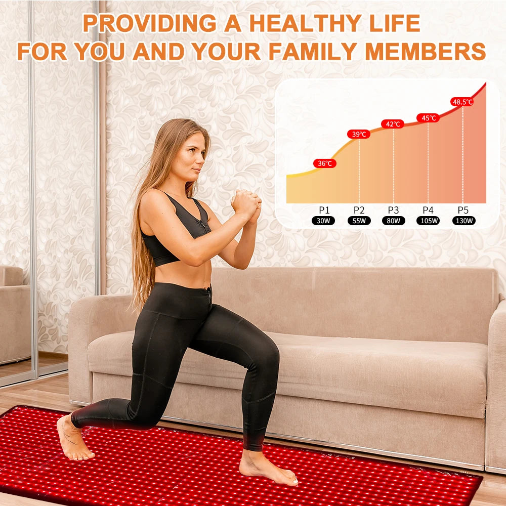 Full Body Red Light Therapy Mat With Near Infrared Support