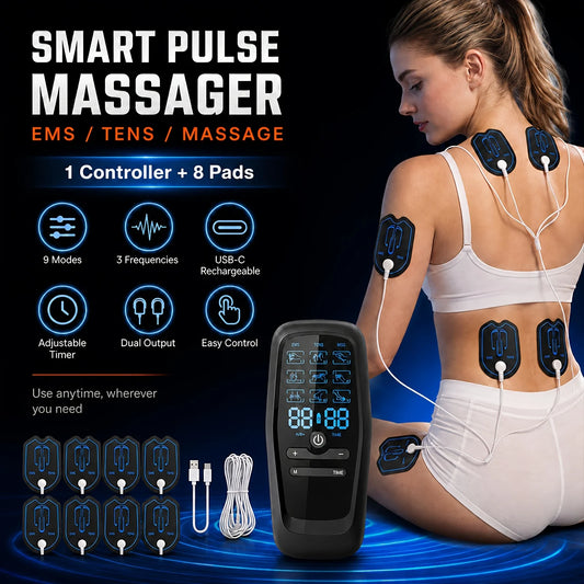Rechargeable Dual Channel Tens And Ems Muscle Stimulator