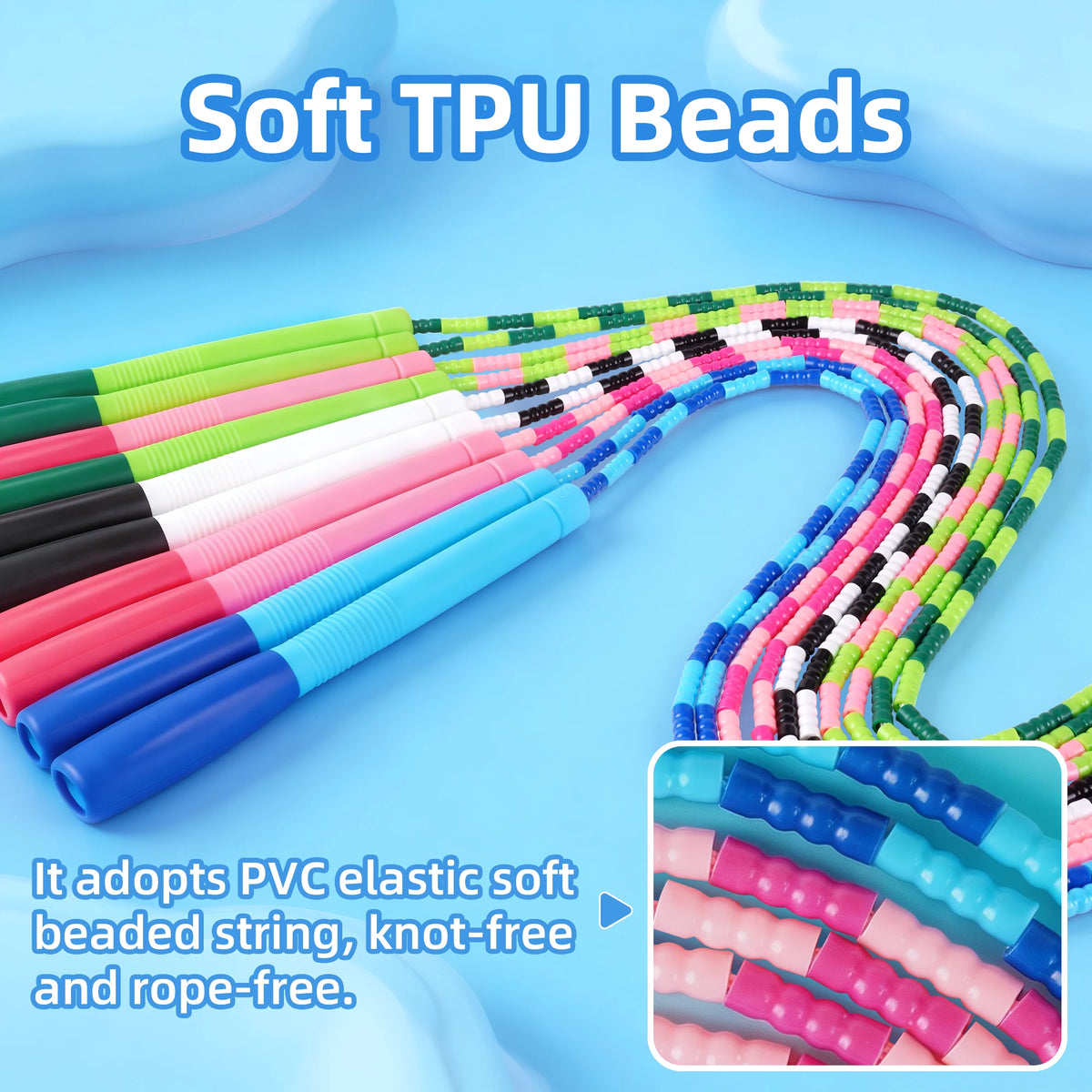 Yuedong Adjustable TPU Beaded Jump Rope For Kids And Adults