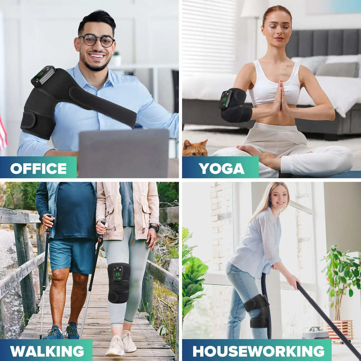 Hailicare Electric Heated Knee Brace With Vibration For Pain Relief