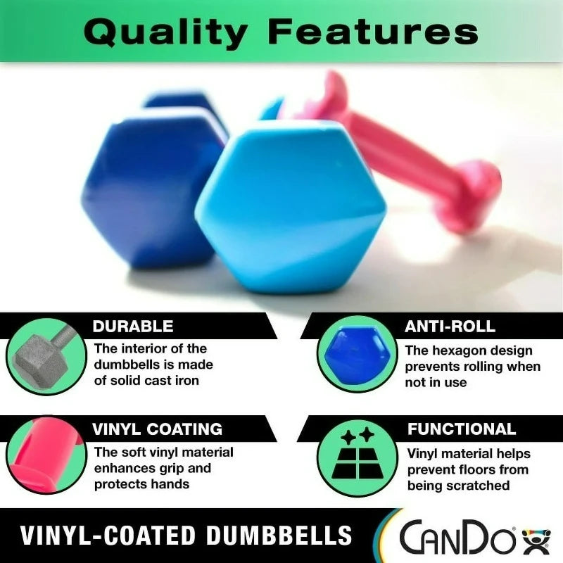 Vinyl Coated Cast Iron Dumbbell For Gym Strength Training