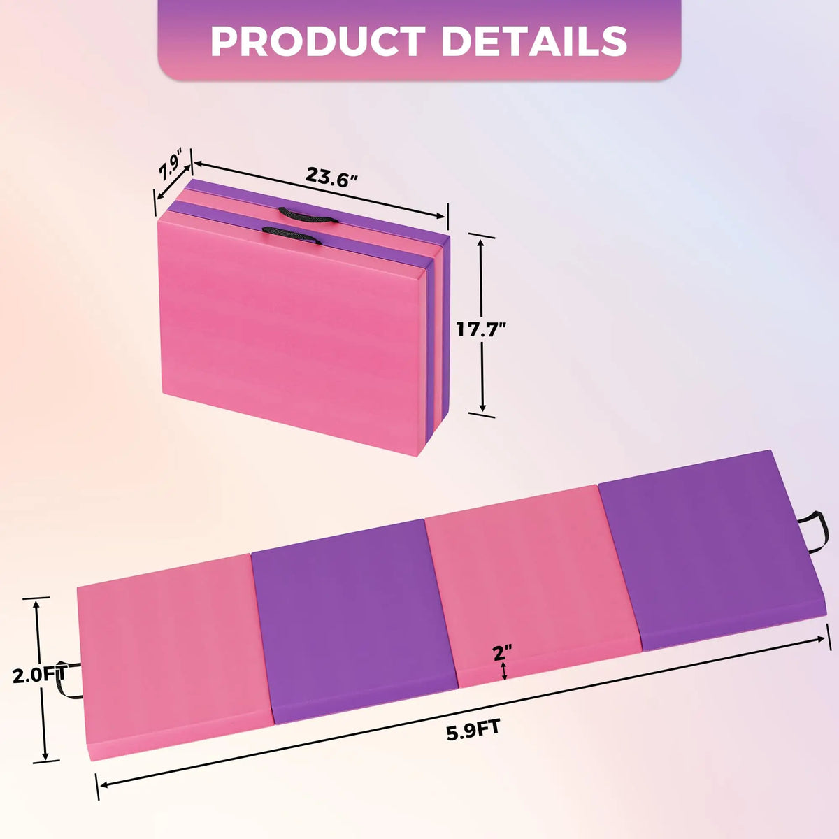 HiMiss Foldable Gymnastics Mat For Exercise And Yoga Training