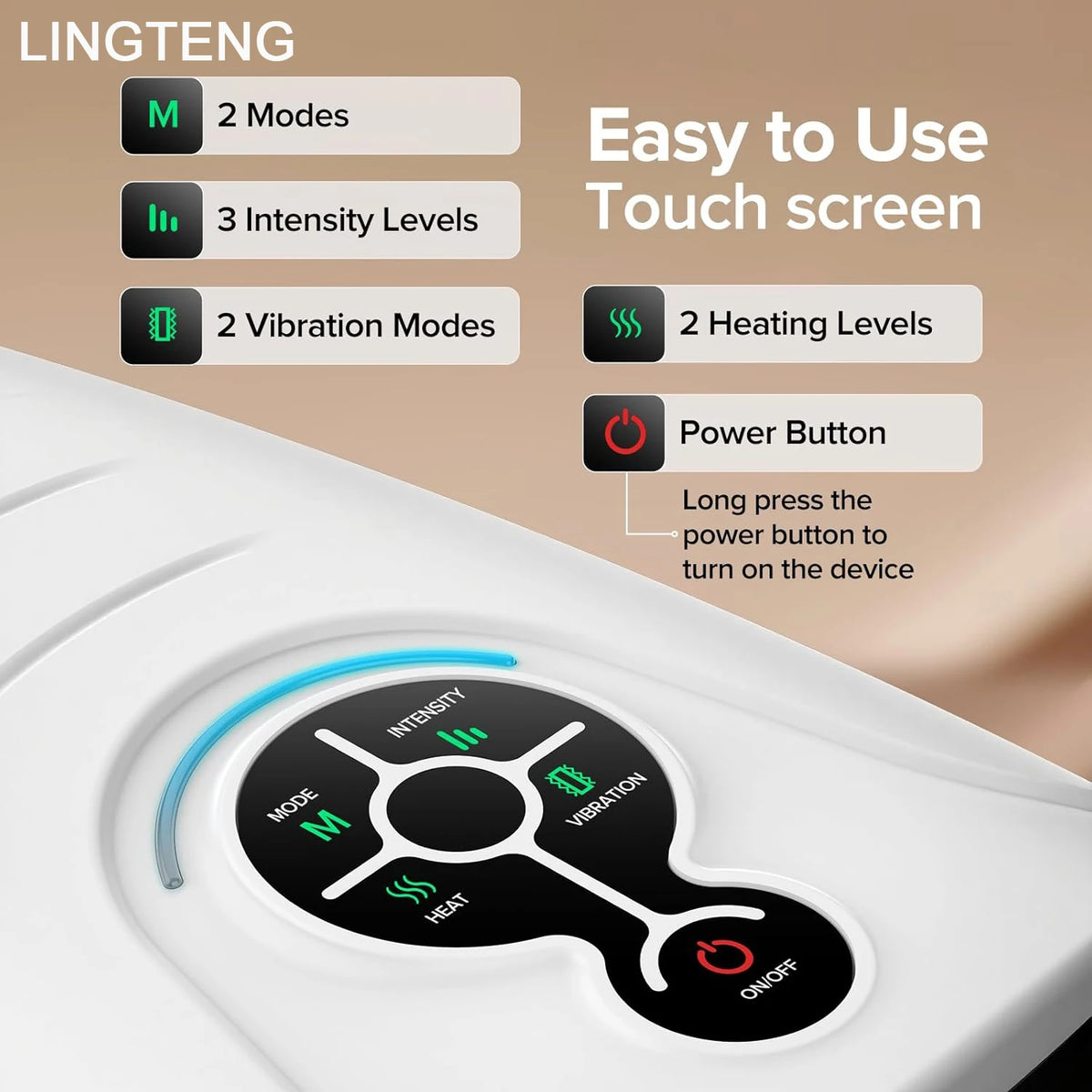 Lingteng Cordless Heated Hand Massager For Instant Relief