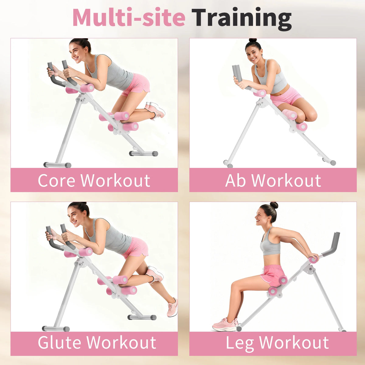 Foldable Home Gym Ab Machine Core Workout Knee Protection