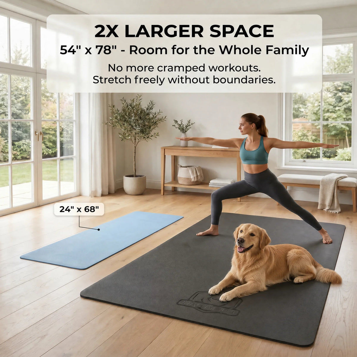 Hapbear TPE Non Slip Wide Yoga Mat For Gym Training