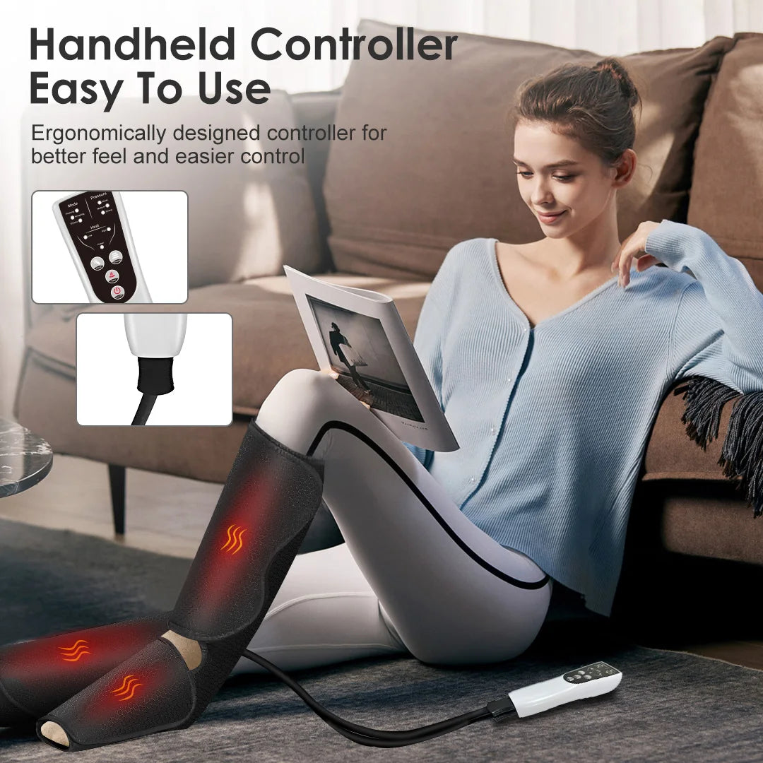 SEJOY Leg Air Compression Massager With Foot Heat Therapy