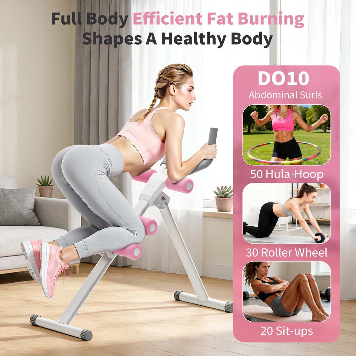 Foldable Home Gym Ab Machine Core Workout Knee Protection