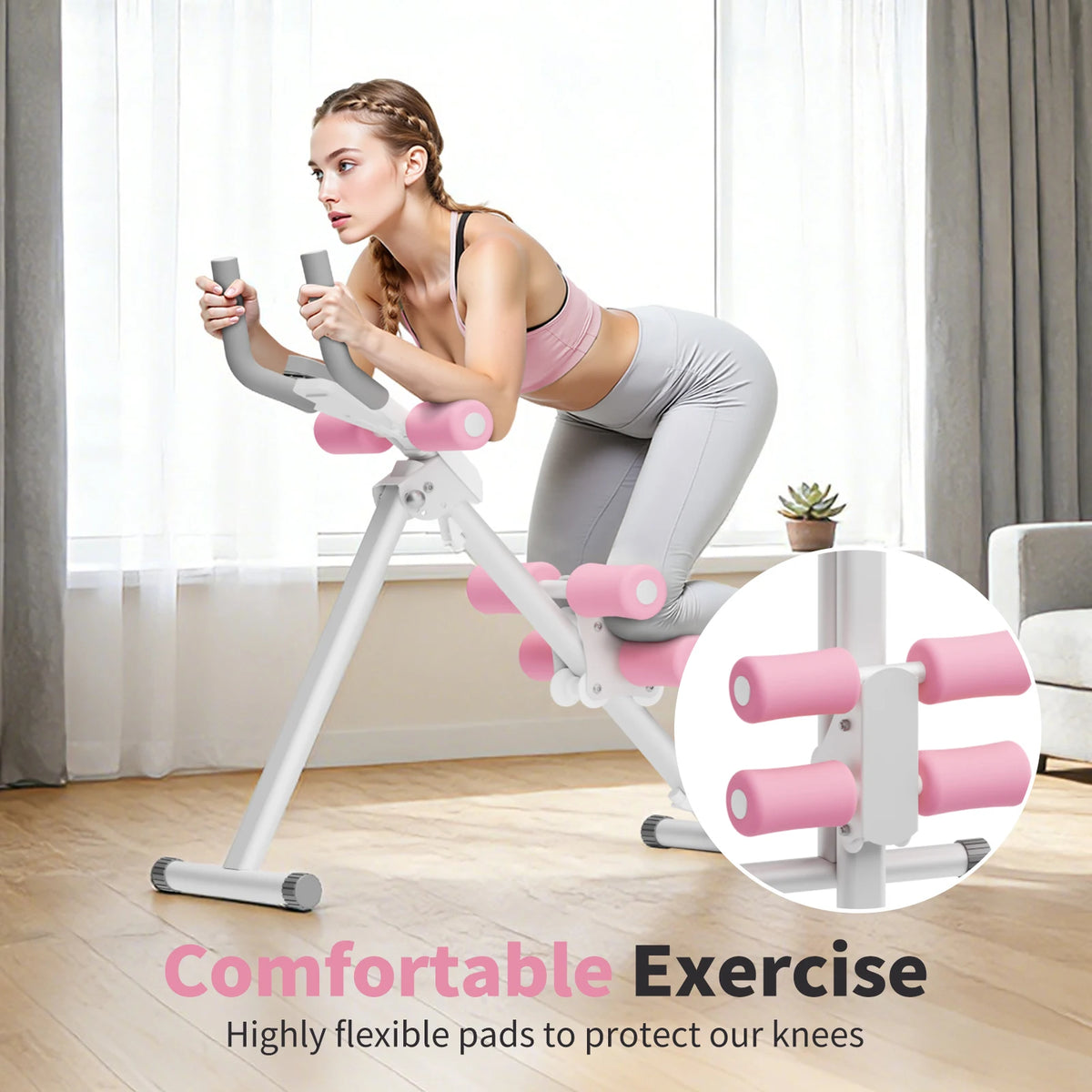 Foldable Home Gym Ab Machine Core Workout Knee Protection