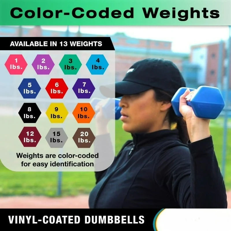 Vinyl Coated Cast Iron Dumbbell For Gym Strength Training