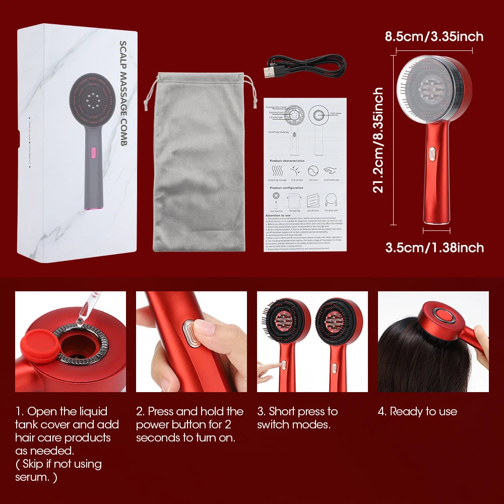 Hailicare Rechargeable Electric Scalp Massager With Oil Applicator