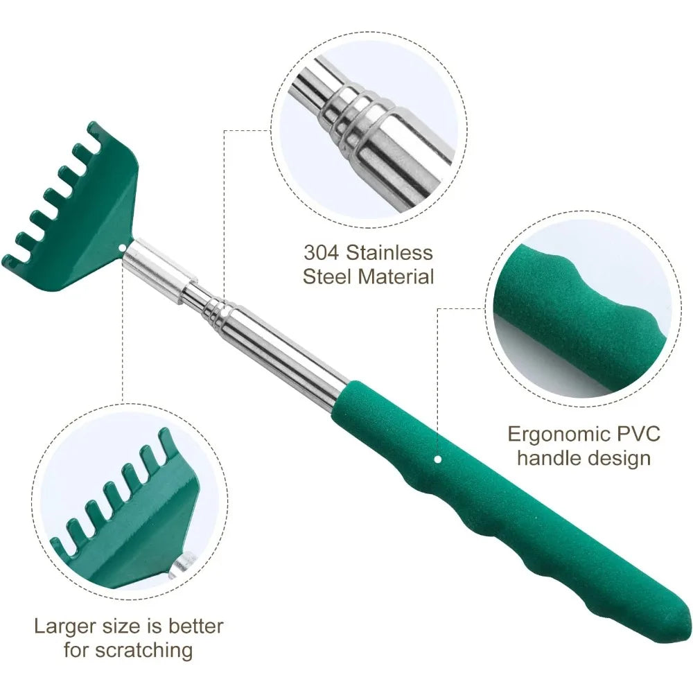 Yimicoo Telescopic Back Scratcher Stainless Steel With Rubber Handle
