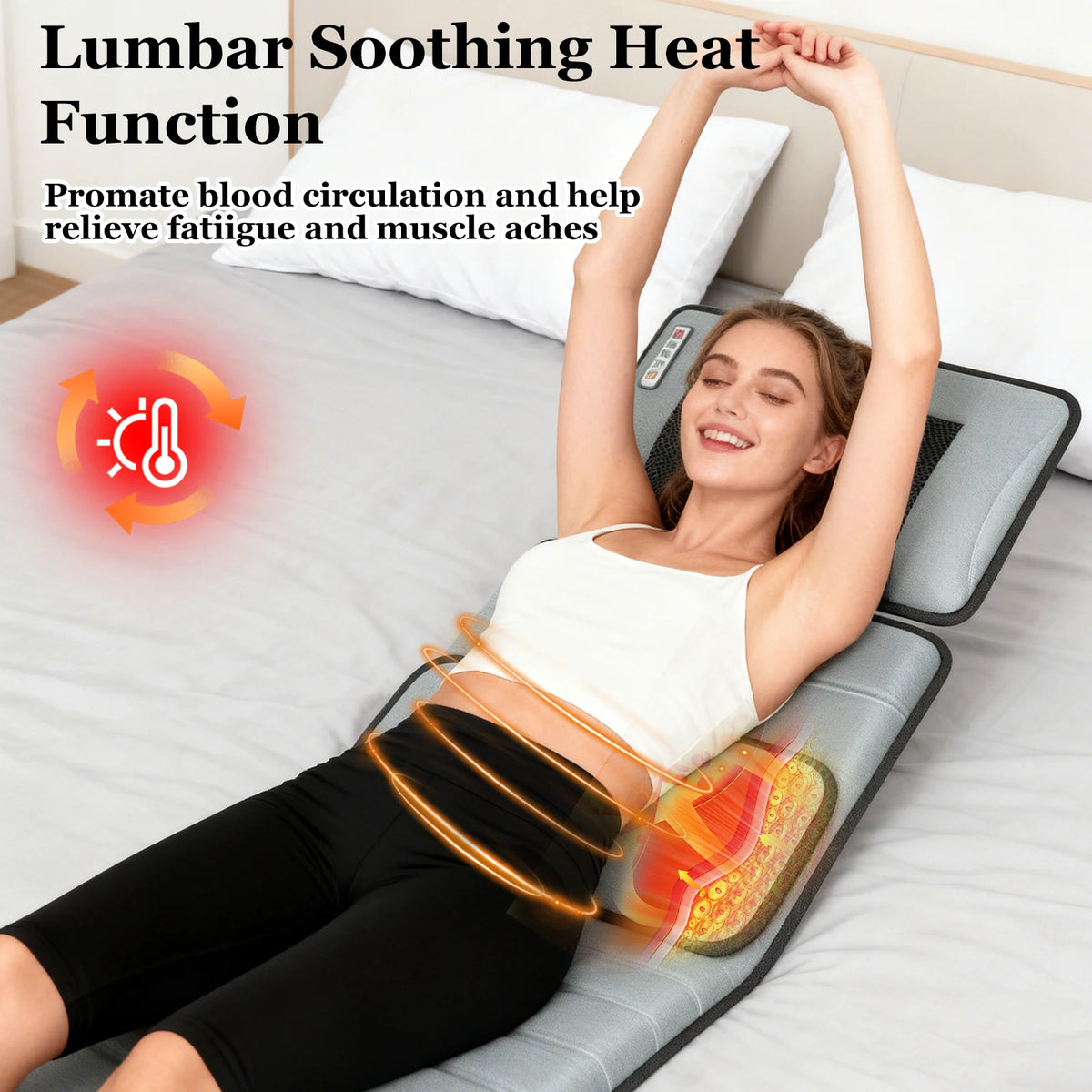 Heating Massage Mattress For Full Body Relief And Lumbar Support