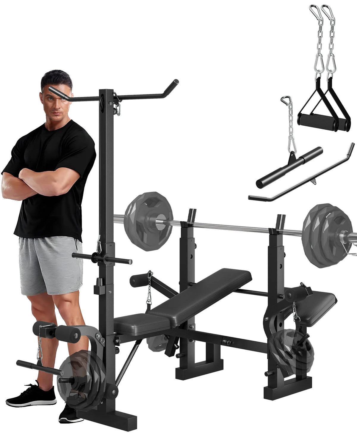 HiMISS Adjustable Weight Bench For Home Gym Strength Training
