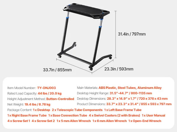 SucceBuy Multifunctional Cycling Desk For Office Exercise