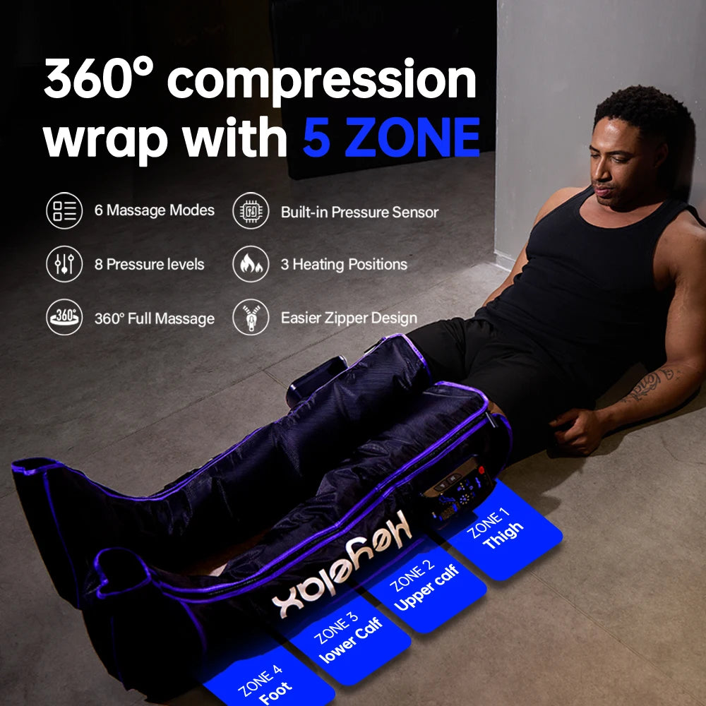 Heyelax Cordless Leg Compression Massager For Circulation And Pain Relief