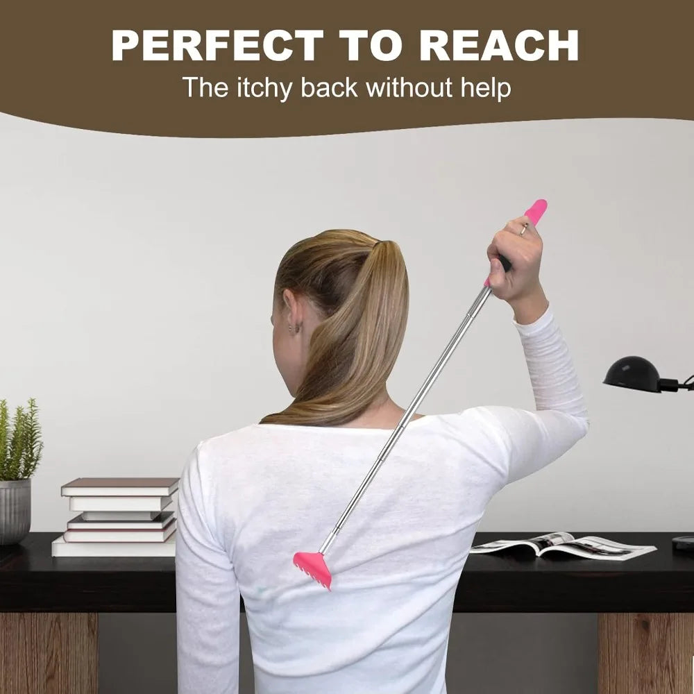 Yimicoo Telescopic Back Scratcher Stainless Steel With Rubber Handle