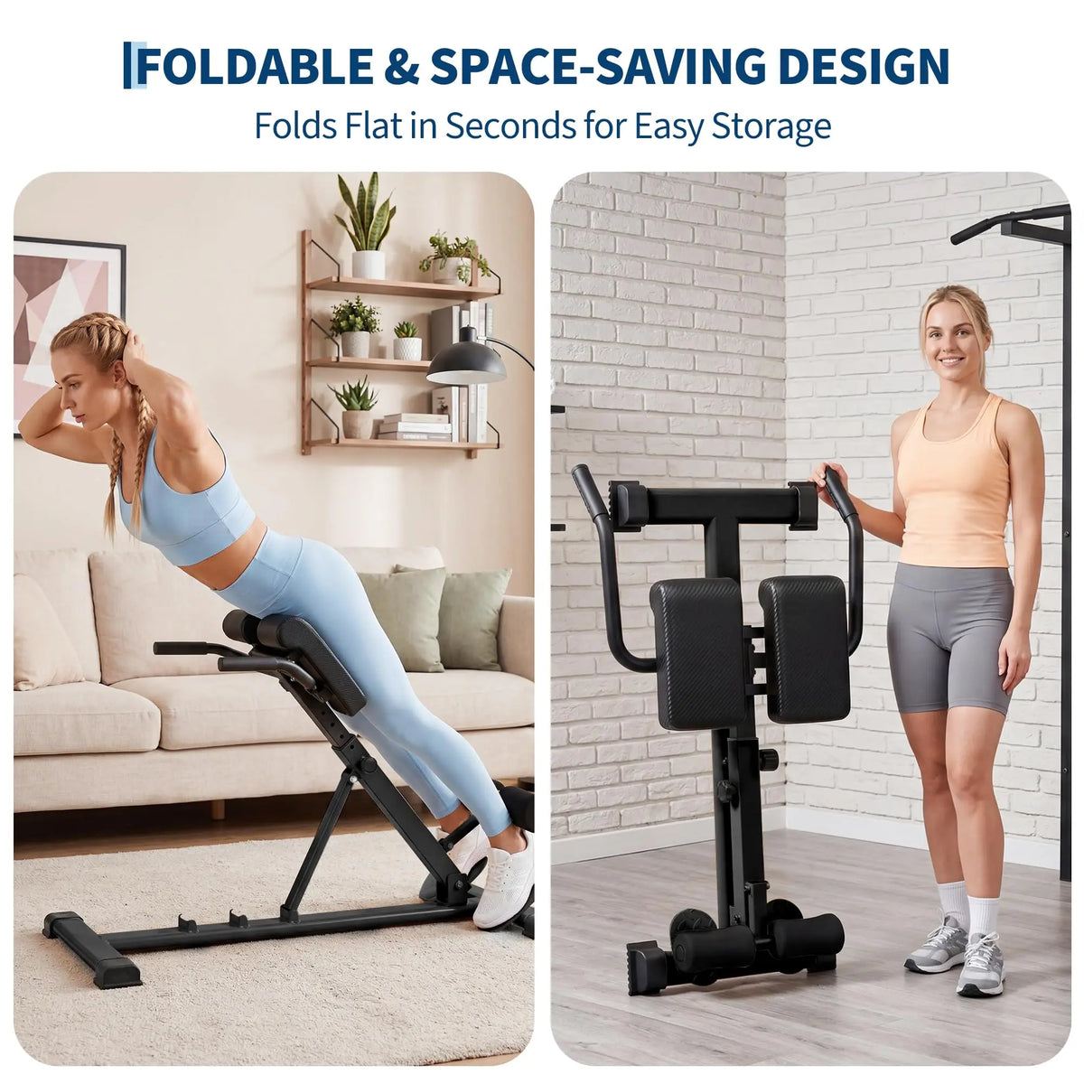 HiMISS Adjustable Hyperextension Roman Chair Bench For Home Gym