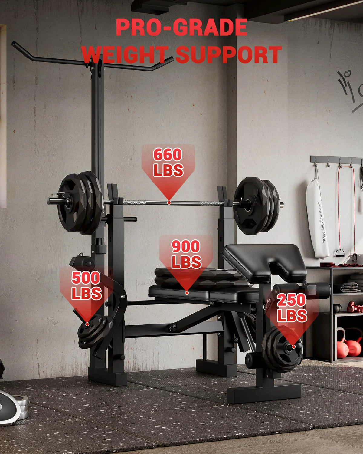 HiMISS Adjustable Weight Bench For Home Gym Strength Training