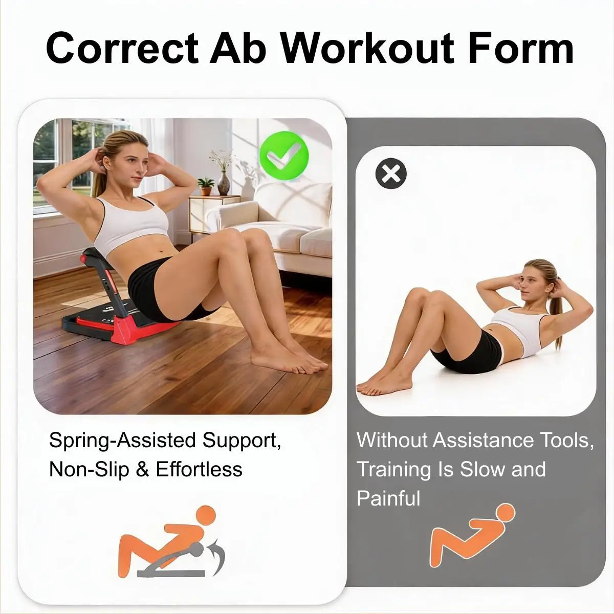 Relife Foldable Abdominal Trainer With Adjustable Resistance For Home Gym