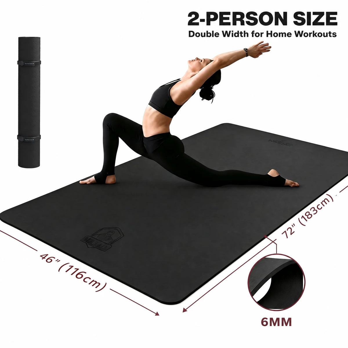 Hapbear TPE Non Slip Wide Yoga Mat For Gym Training