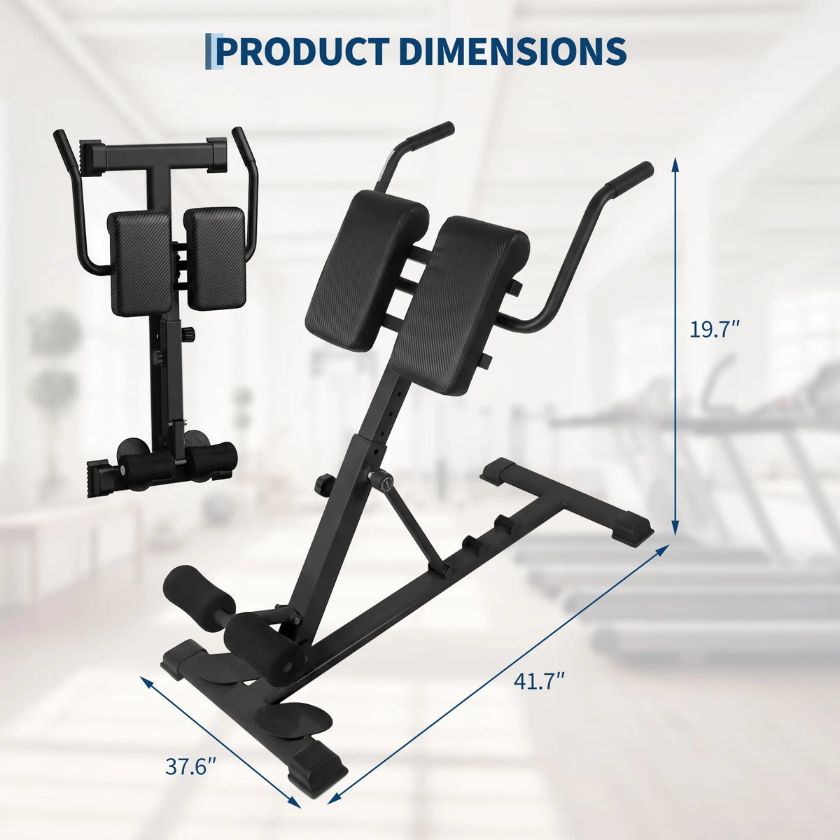 HiMISS Adjustable Hyperextension Roman Chair Bench For Home Gym