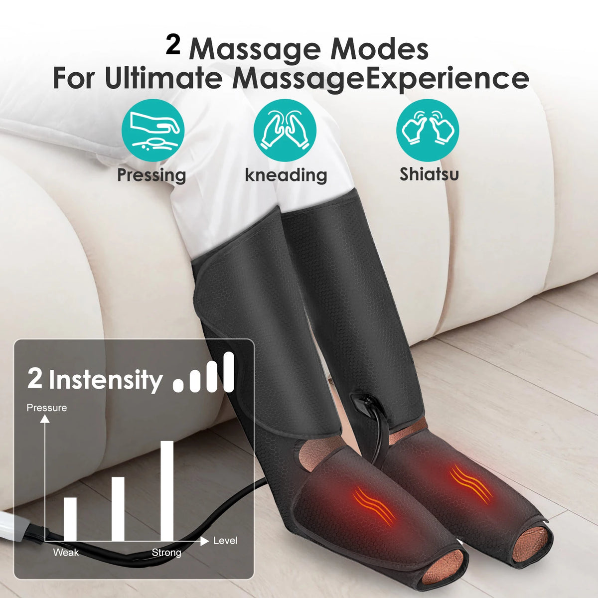 SEJOY Leg Air Compression Massager With Foot Heat Therapy