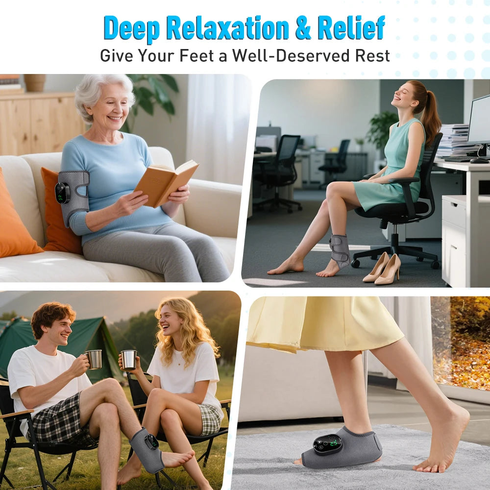 Moajaza Cordless Heated Foot Massager With Rechargeable Wrap