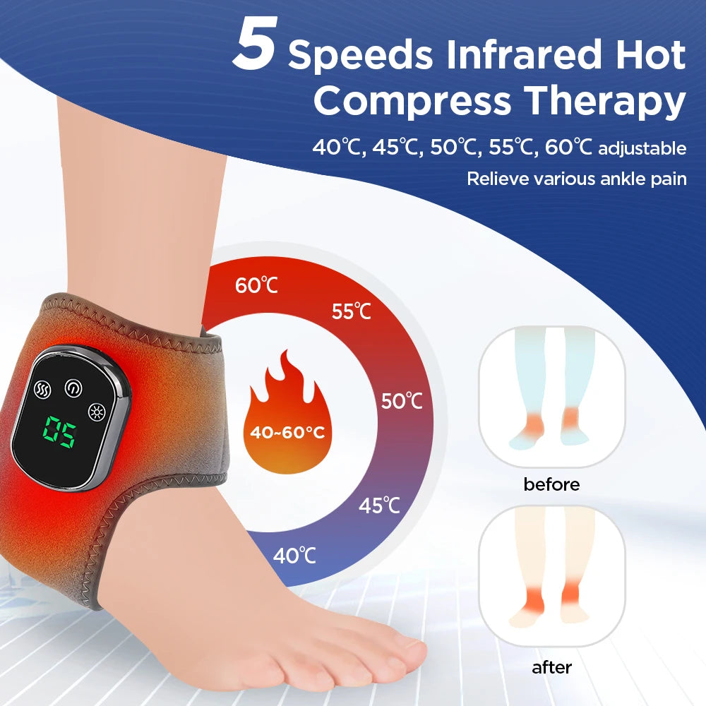 Hailicare Cordless Electric Foot Ankle Massager with Heat and Vibration