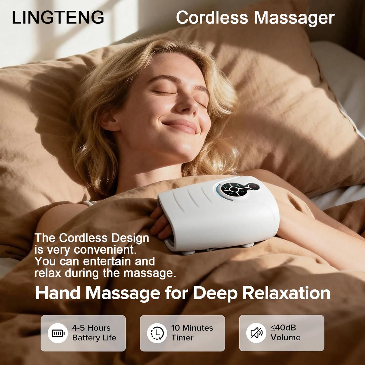 Lingteng Cordless Heated Hand Massager For Instant Relief