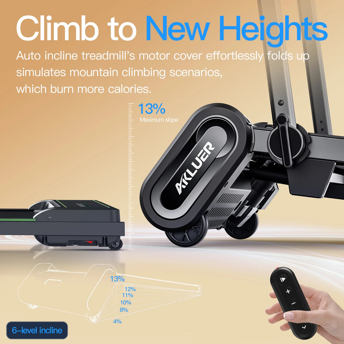 Akluer Auto Incline Walking Pad Under Desk Portable Treadmill