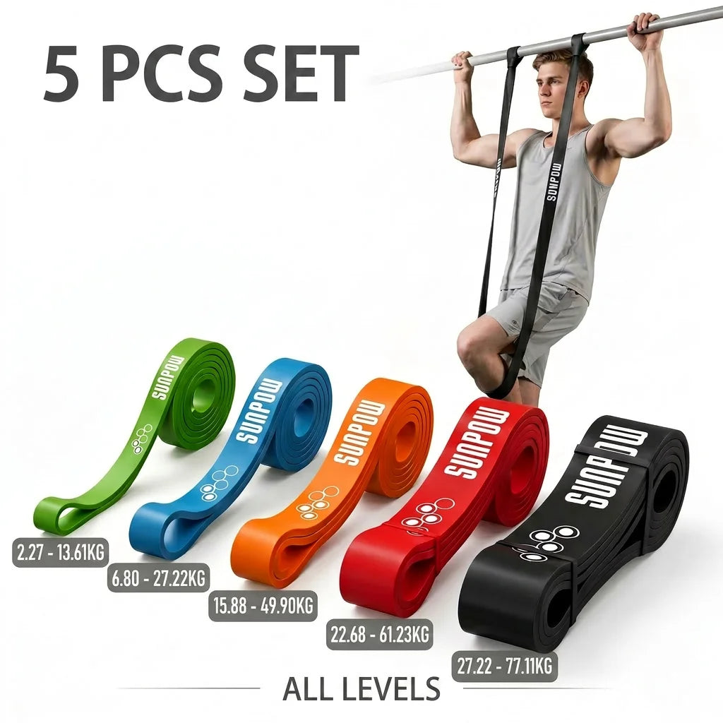 Sunpow Heavy Duty Latex Pull Up Resistance Bands Set
