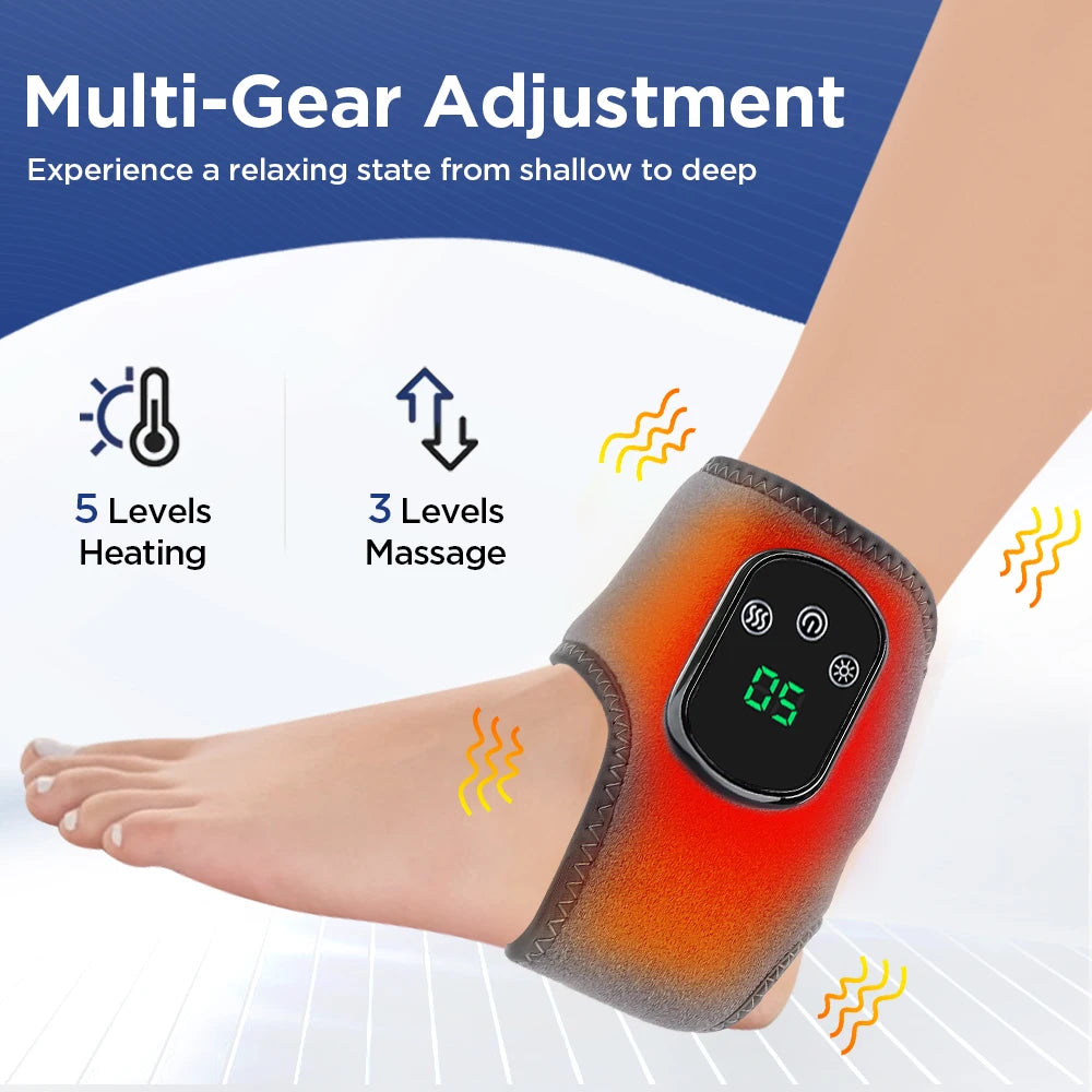 Hailicare Cordless Electric Foot Ankle Massager with Heat and Vibration