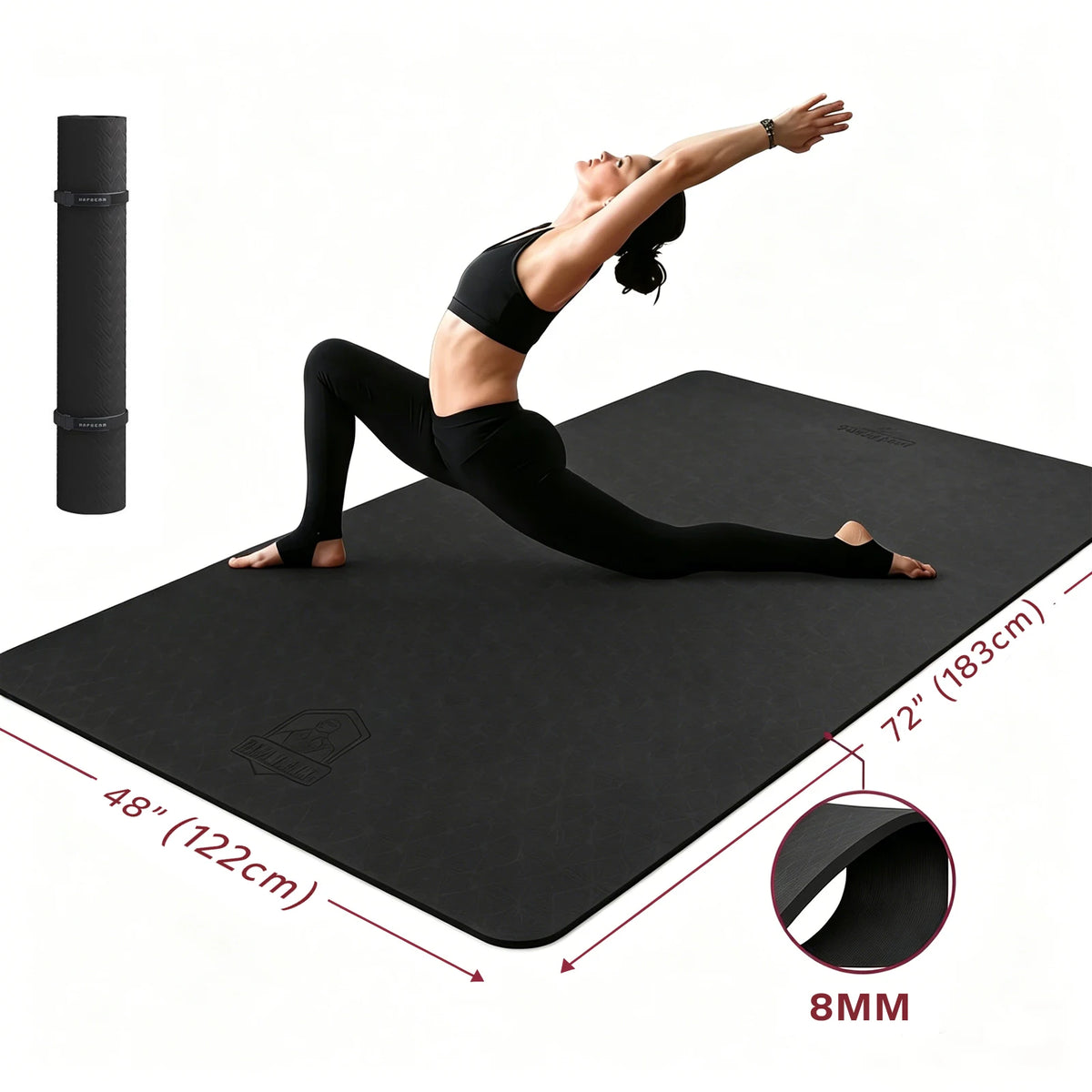 Hapbear TPE Non Slip Wide Yoga Mat For Gym Training
