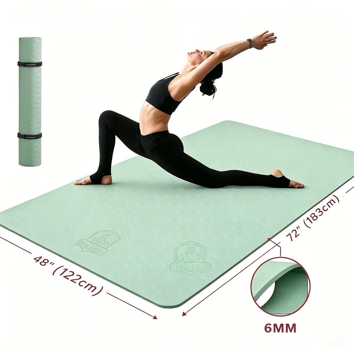 Hapbear TPE Non Slip Wide Yoga Mat For Gym Training